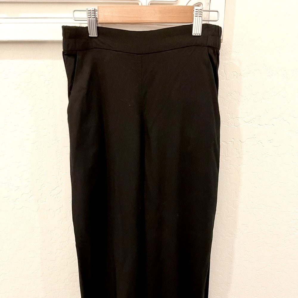 H&M black wide leg pull on trouser pants size 4